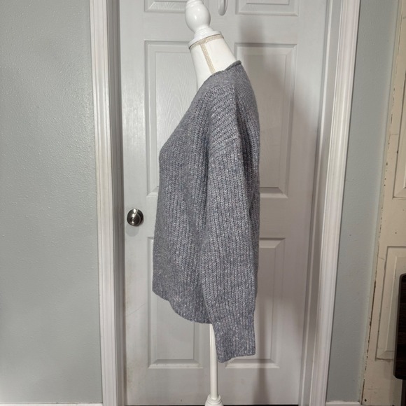 Rachel Roy Womens Sweater Medium Gray Crew Neck Knit Pullover Cozy Casual‎ - Picture 2 of 8